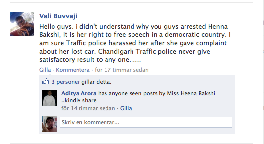 Yttrandefrihet, Facebook, Polis, Indien